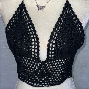 Fashion Nova Black Crochet knit Top